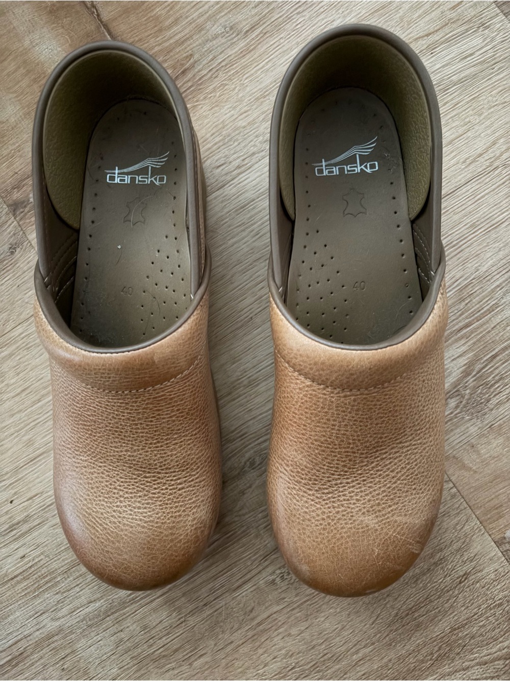 Dansko Tan Leather Clogs for Women